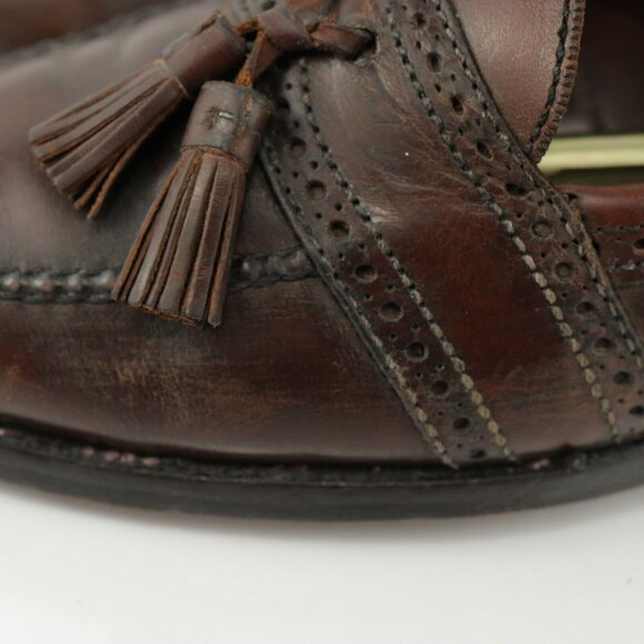 Allen Edmonds Mens Harvard Loafer Size 9.5 B Brown Leather Tassel Slip On Shoe - Picture 7 of 12